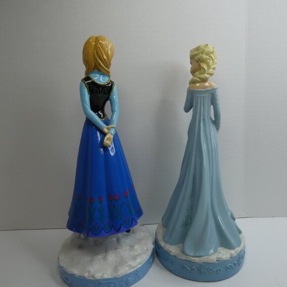 Anna & Elsa Disney Frozen Lot 2 Statues 12" Dolls Figurines British Exclusive - Picture 2 of 16